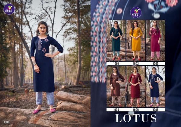 Vitara Lotus Rayon Fancy Kurti With Bottom 